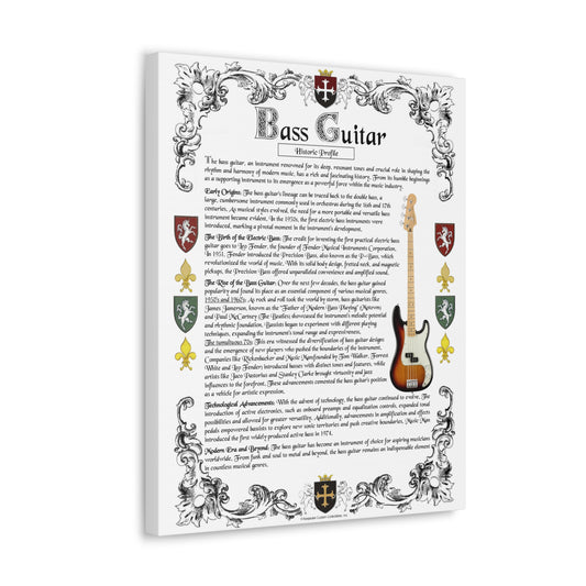 Historic Profile Canvas Gallery Wrap-Bass Guitar