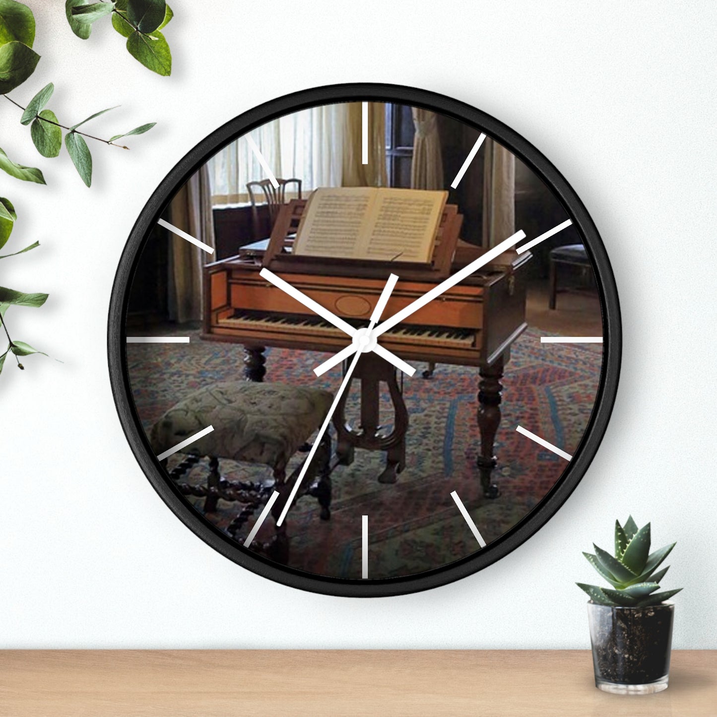 Wall Clock-Vintage Piano