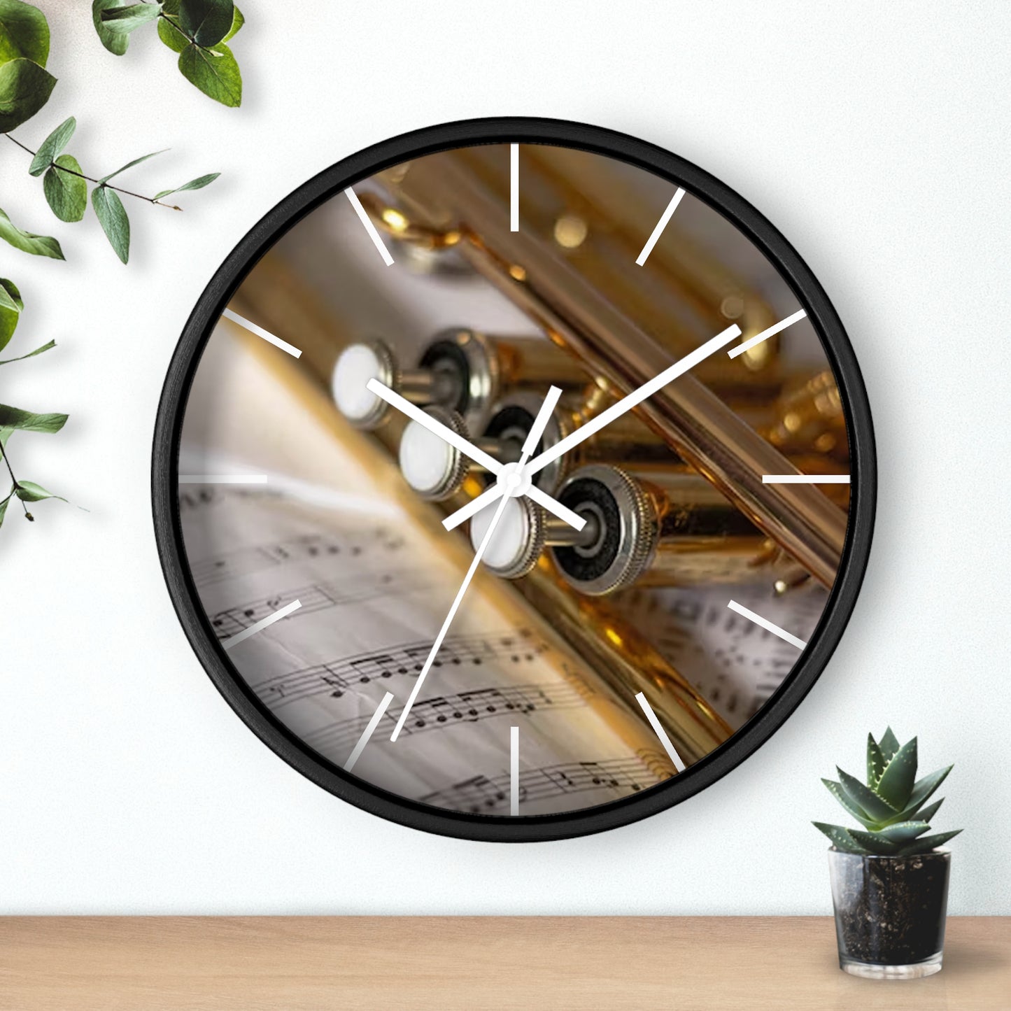 Wall Clock-Trumpet w/Sheet Music