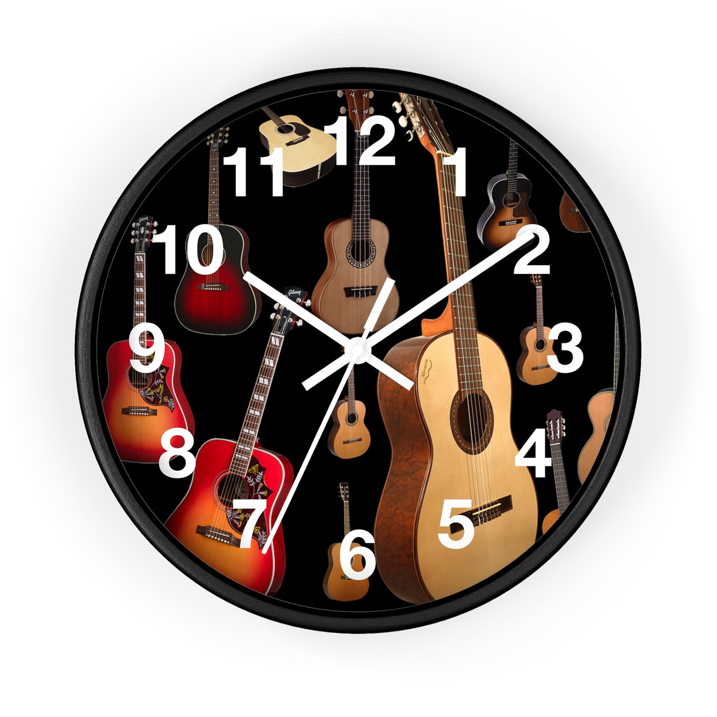 Wall Clock-Acoustic Guitar Collage