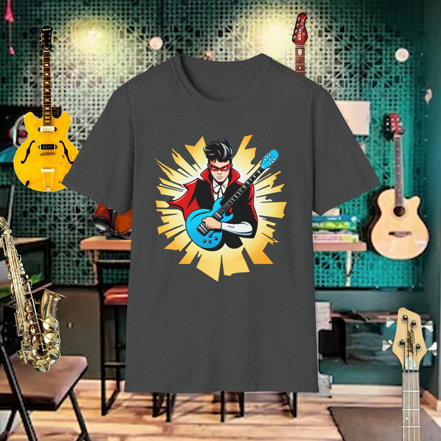 Tshirt-Guitar Superhero