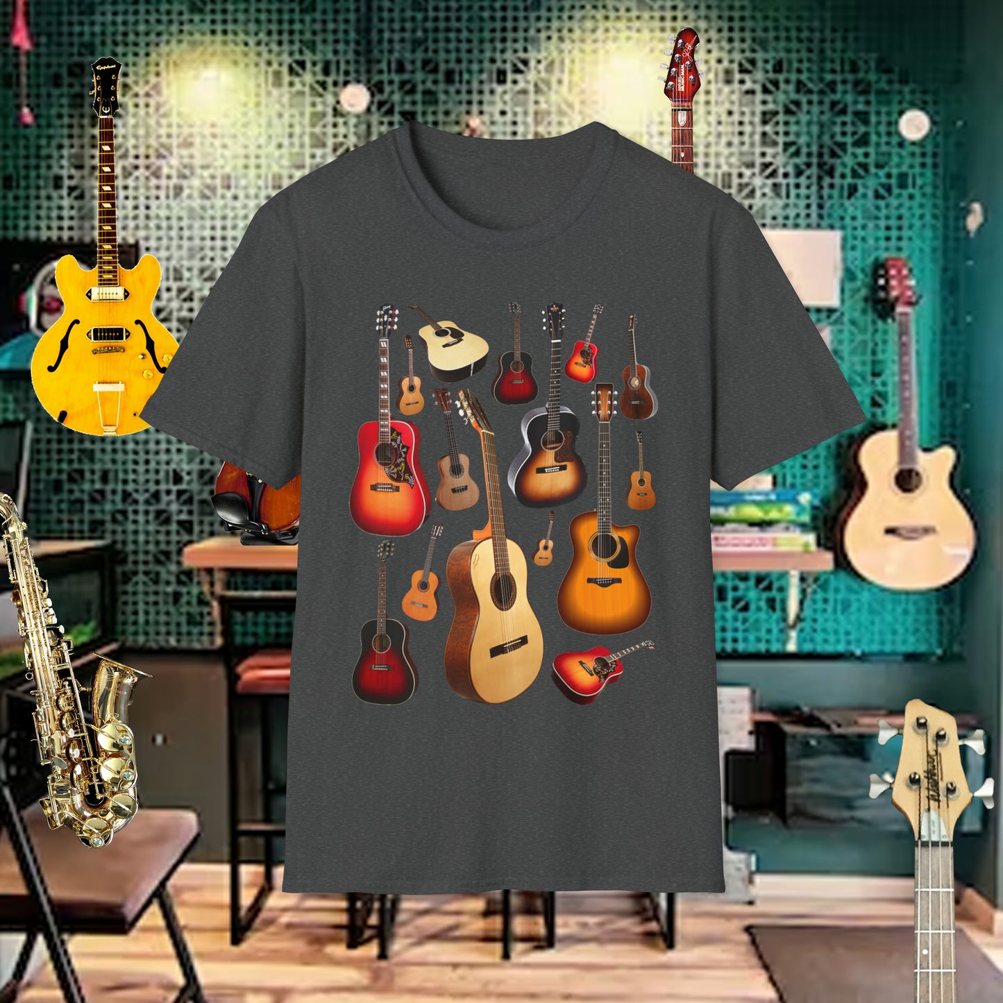 Tshirt-Acoustic Guitar Collage