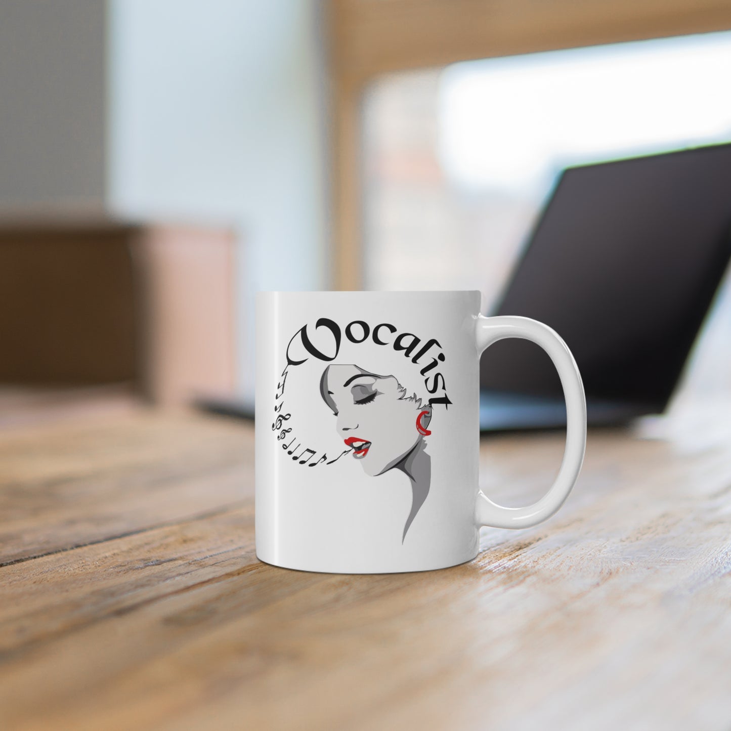 Music Pro Mug-Vocalist Female Face w Notes