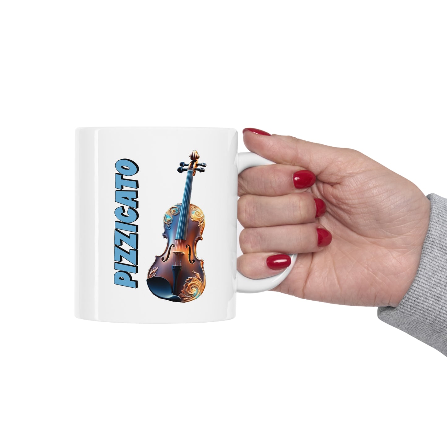 Music Pro Mug-Violin Pizzicato Verticle