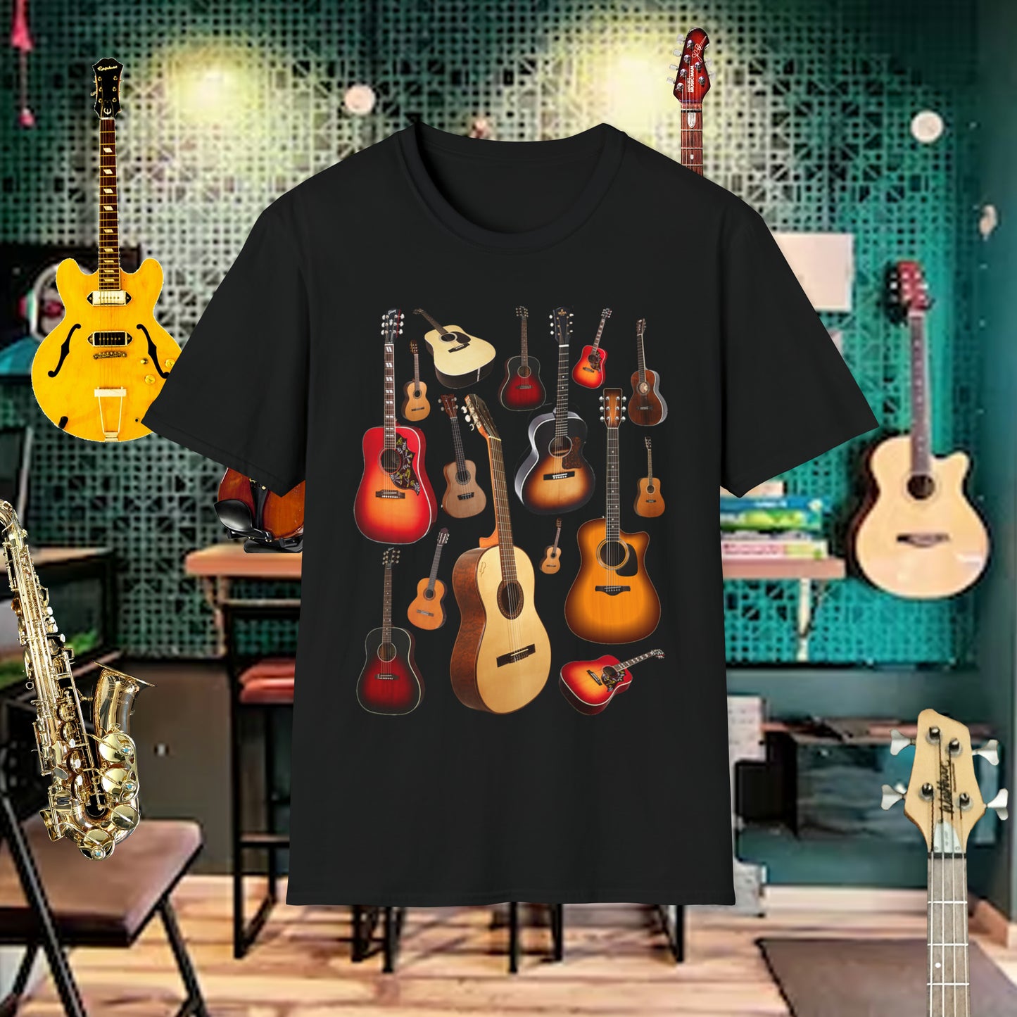 Tshirt-Acoustic Guitar Collage