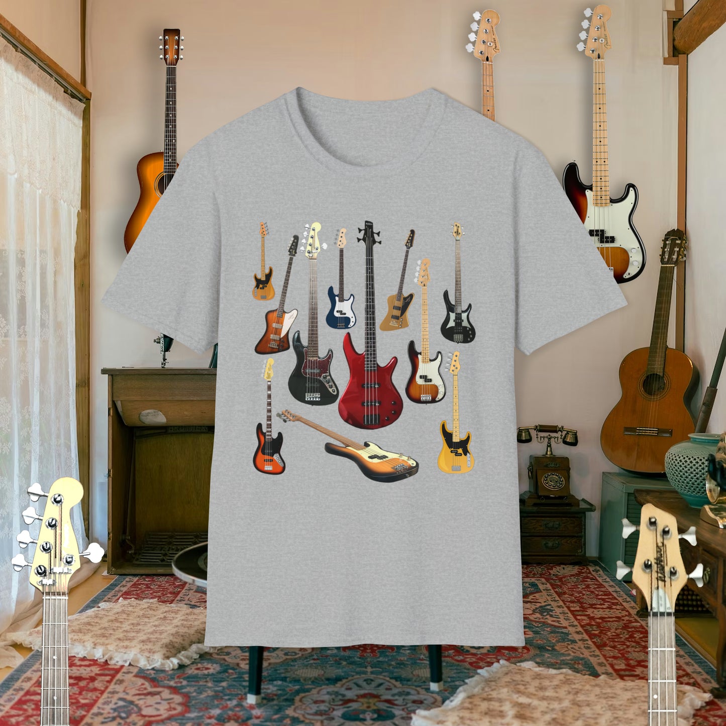 Tshirt-Bass Guitar Collage