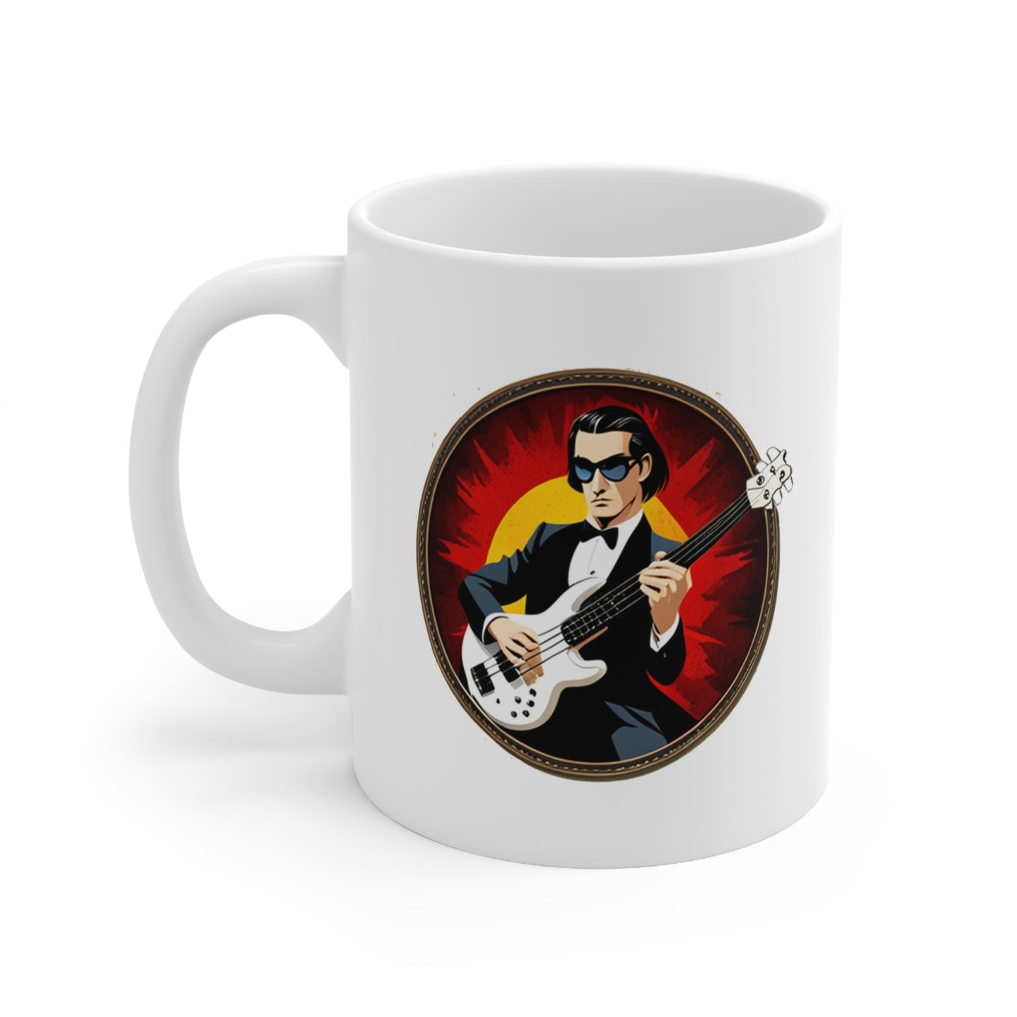 Music Pro Mug-Bass Player w White Bass In Circle