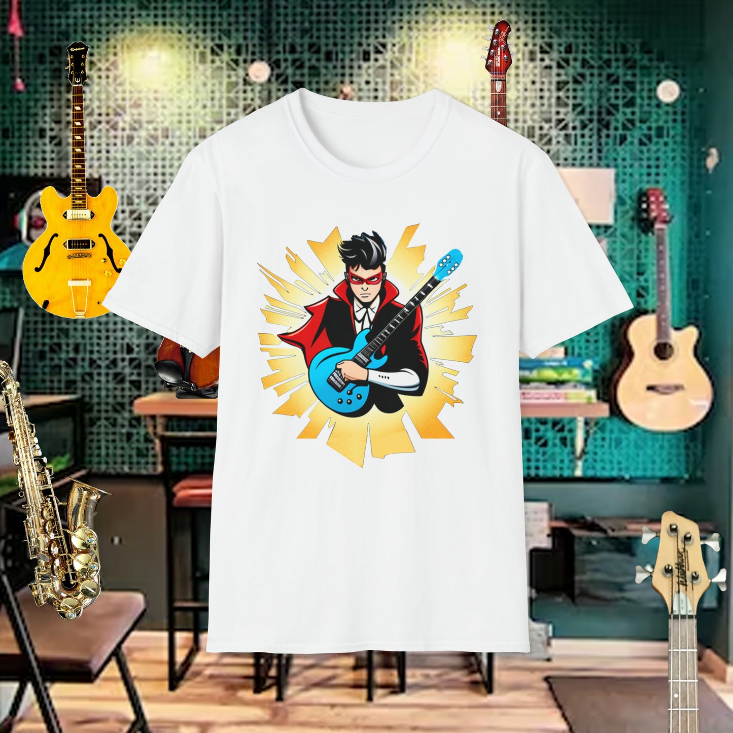 Tshirt-Guitar Superhero