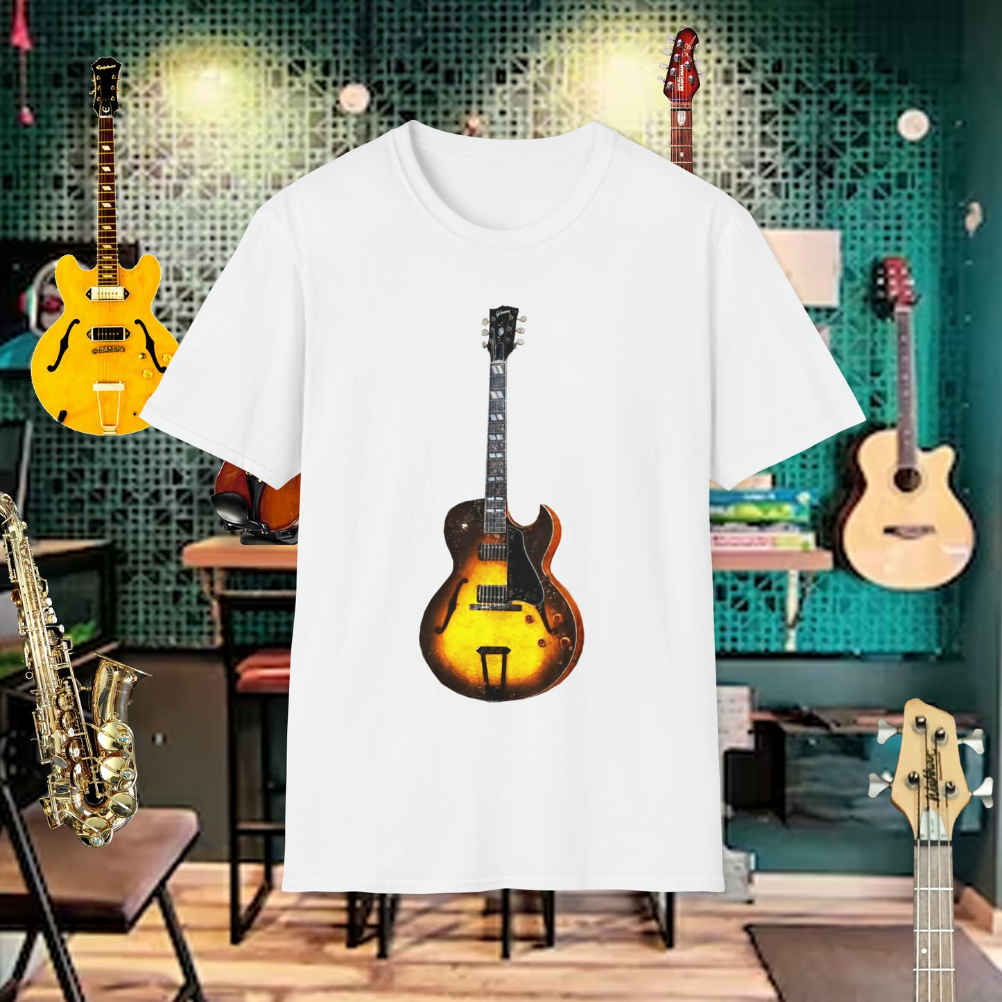 Tshirt-Yellow Gibson Guitar