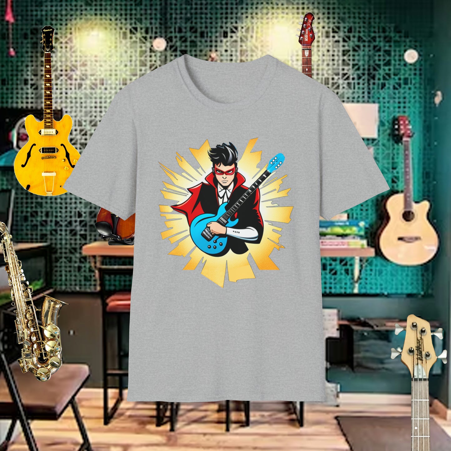 Tshirt-Guitar Superhero