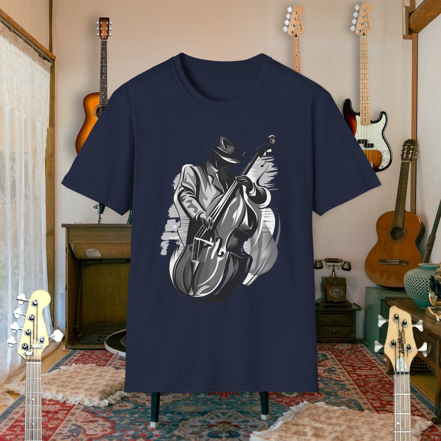 Tshirt-Upright Bass Fusion B/W