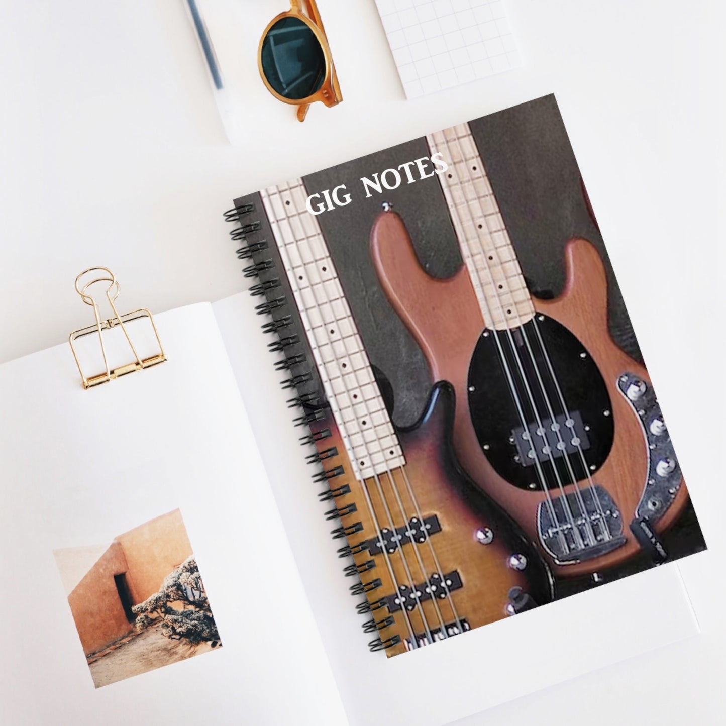 Musician's Gig Notes Notebook and Journal-Dark Wood Basses