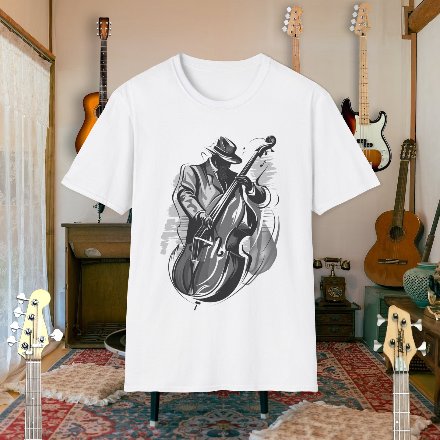 Tshirt-Upright Bass Fusion B/W