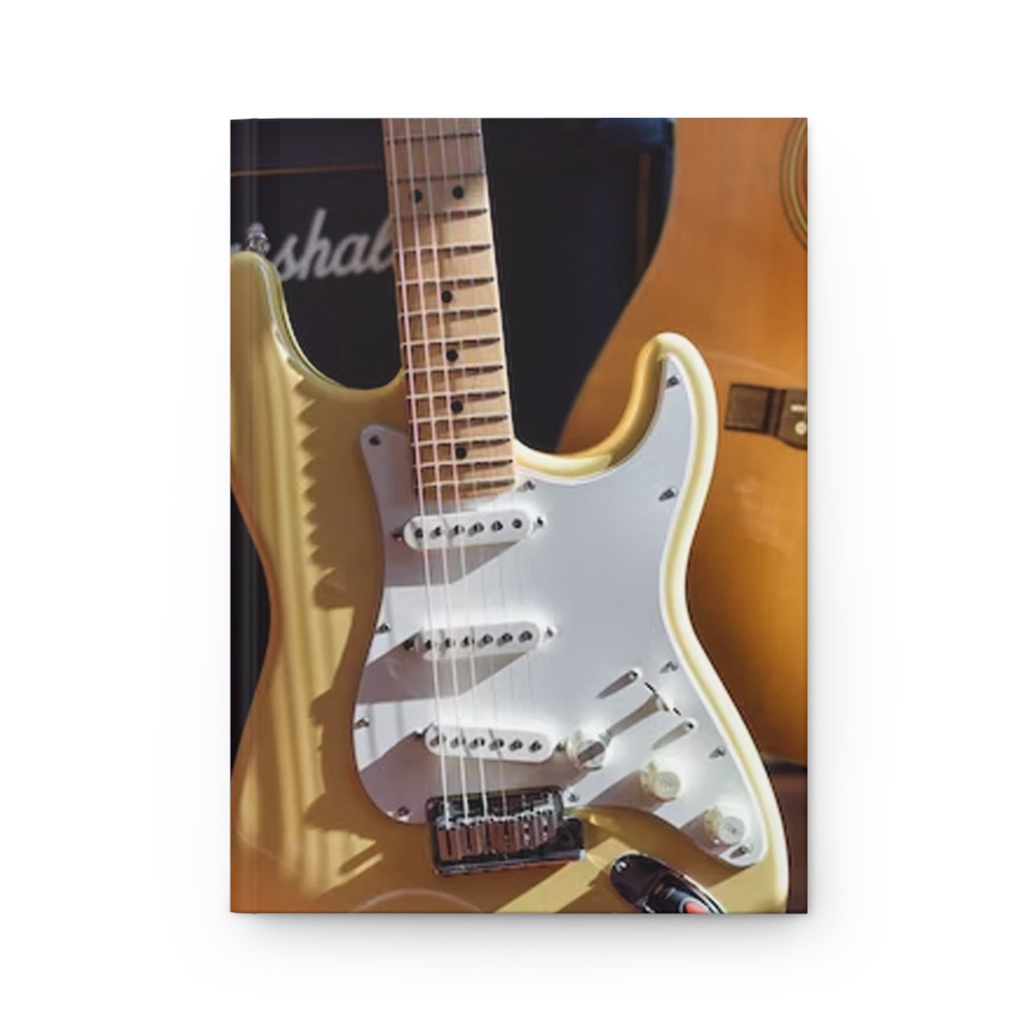 Musician's Gig Notes Hardcover Journal And Notebook-Yellow Electric Guitar