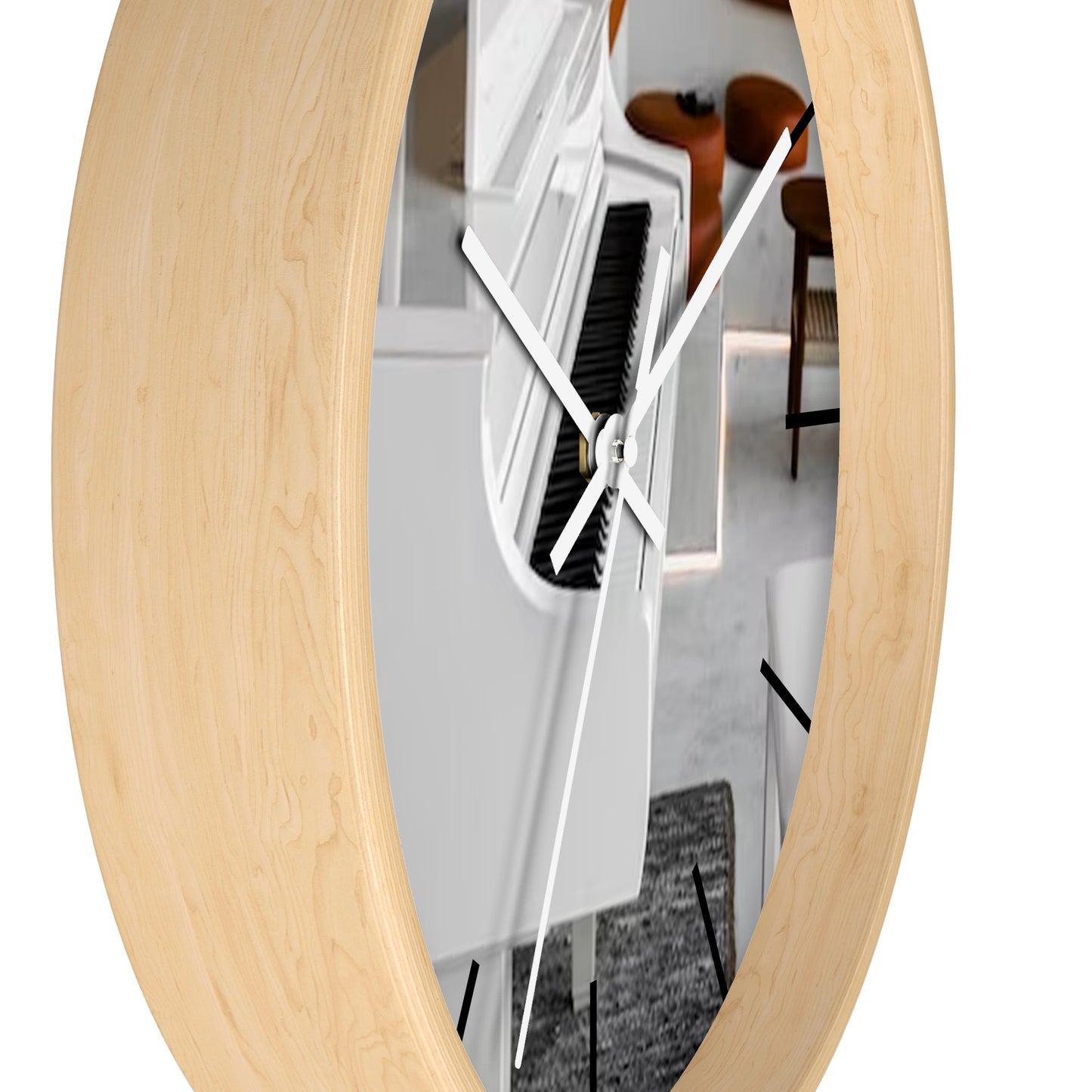 Wall Clock-White Piano