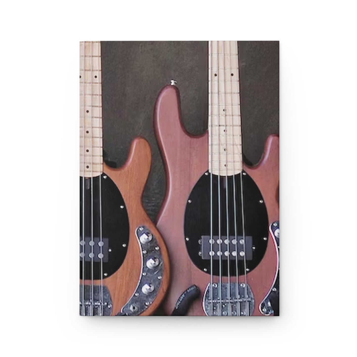 Musician's Gig Notes Hardcover Journal And Notebook-Dark Wood Basses