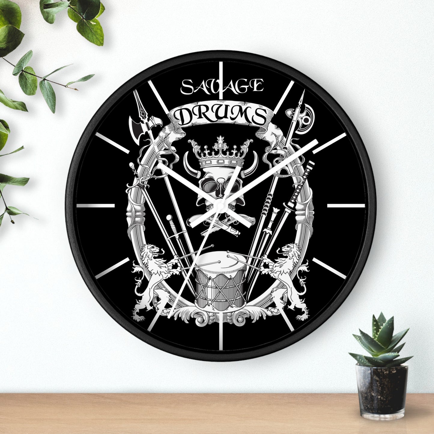 Wall Clock-Savage Drums