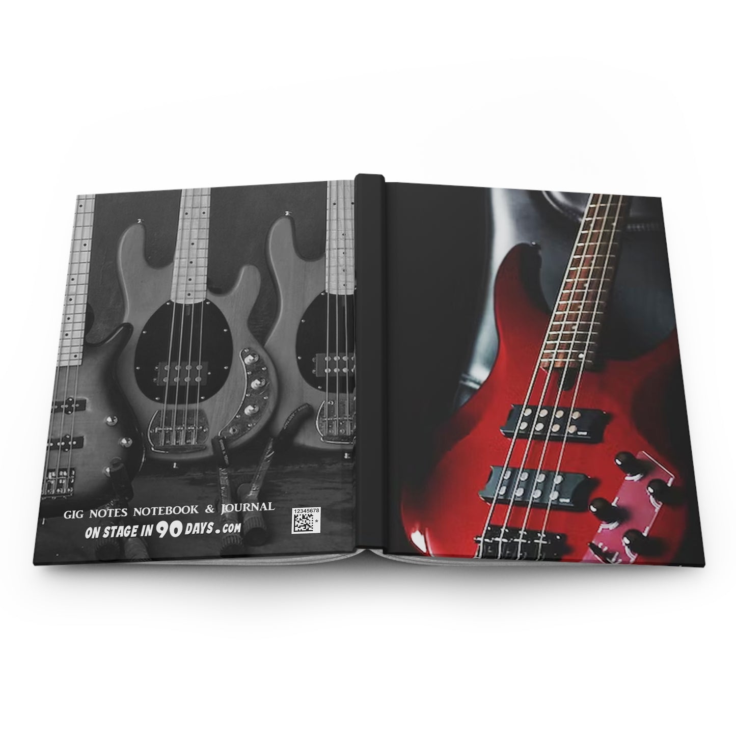 Musician's Gig Notes Hardcover Journal And Notebook-Mahogany Bass