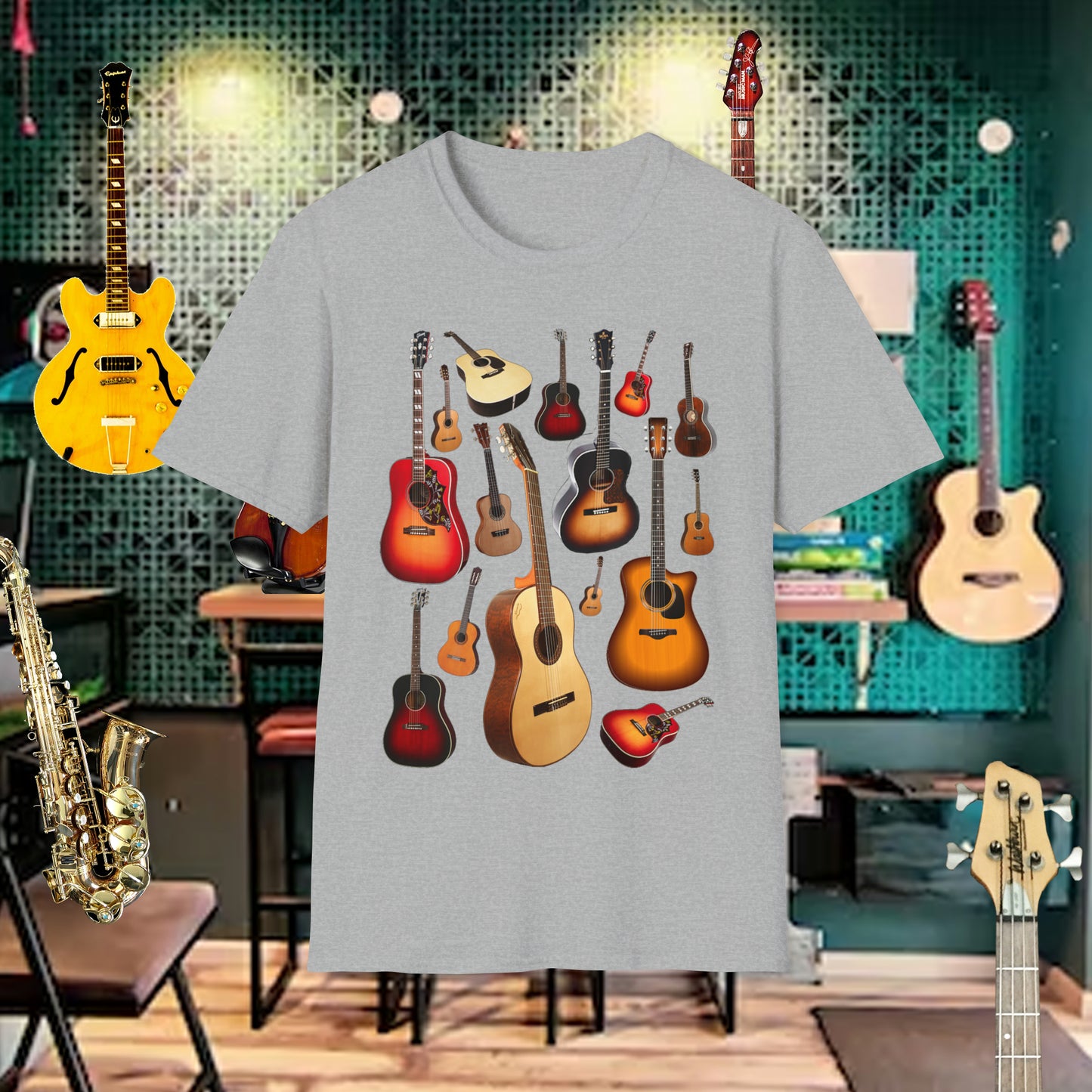 Tshirt-Acoustic Guitar Collage