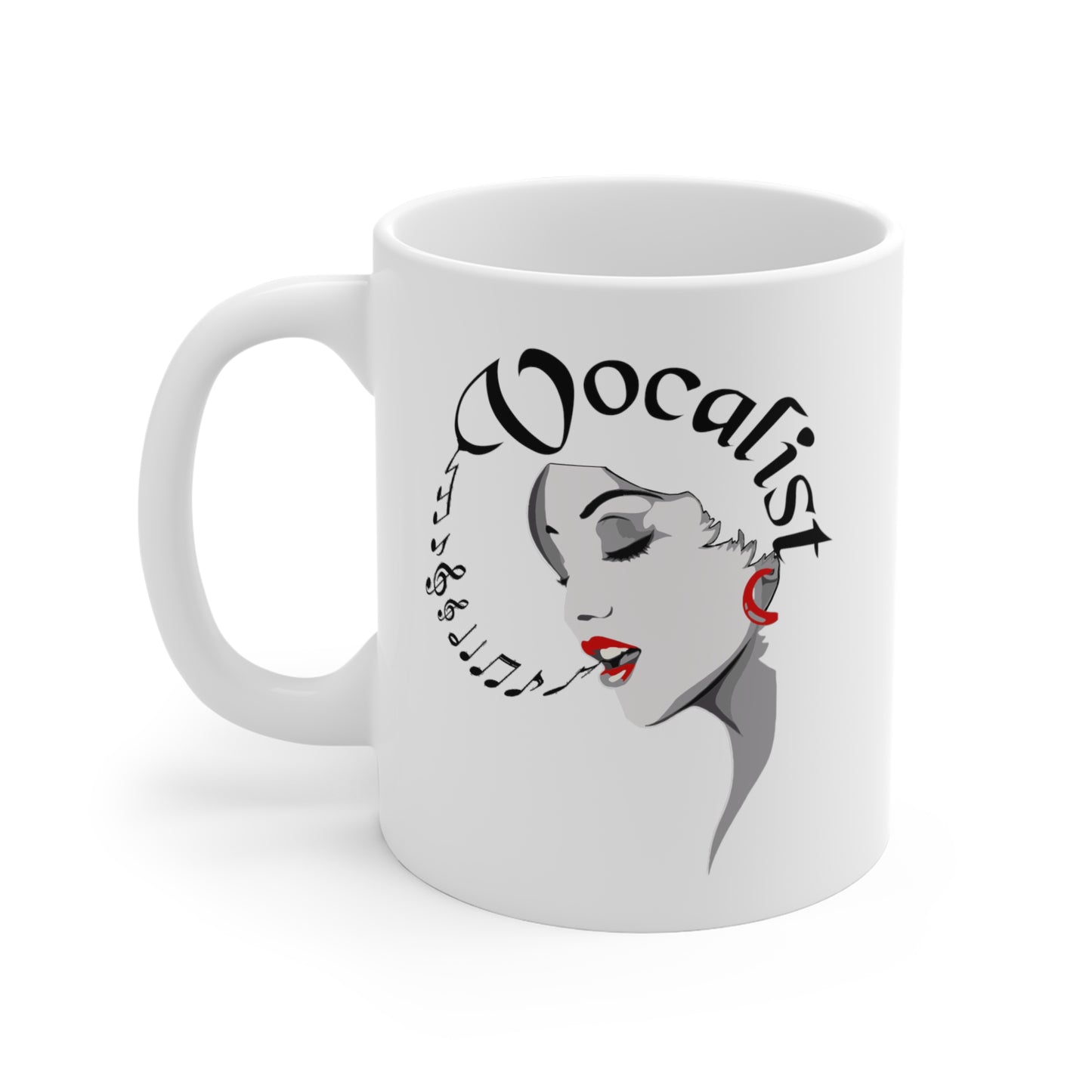 Music Pro Mug-Vocalist Female Face w Notes