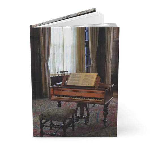 Musician's Gig Notes Hardcover Journal and Notebook-Vintage Piano In Large Room