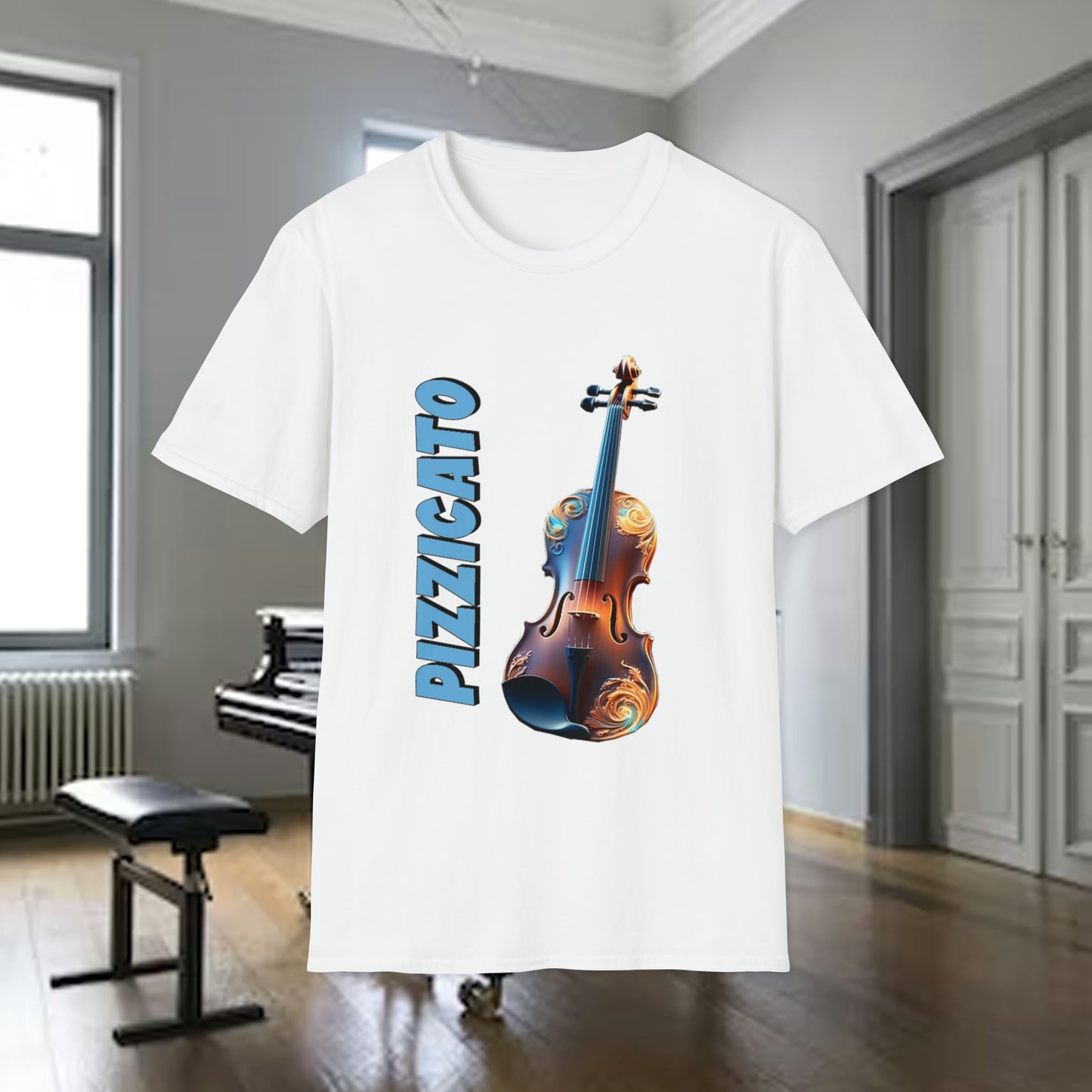 Tshirt-Violin Pizzicato:Vertical