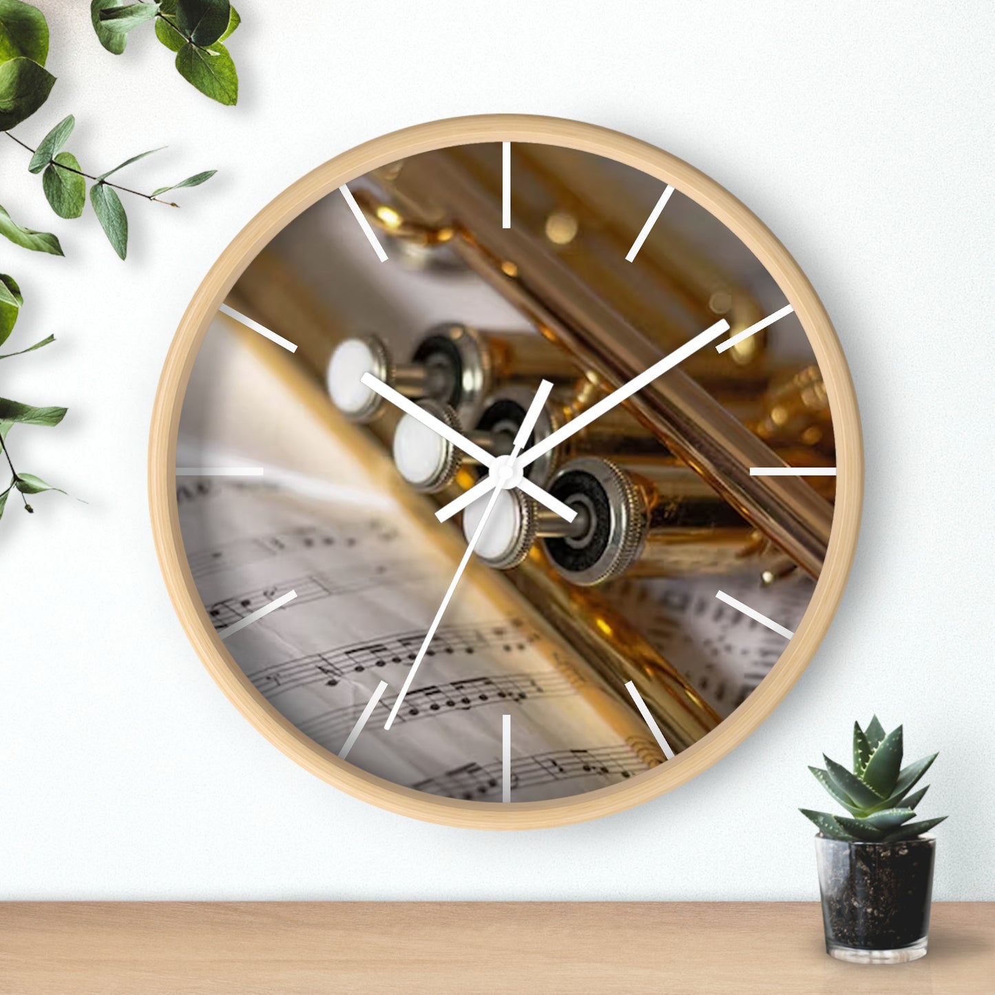 Wall Clock-Trumpet w/Sheet Music