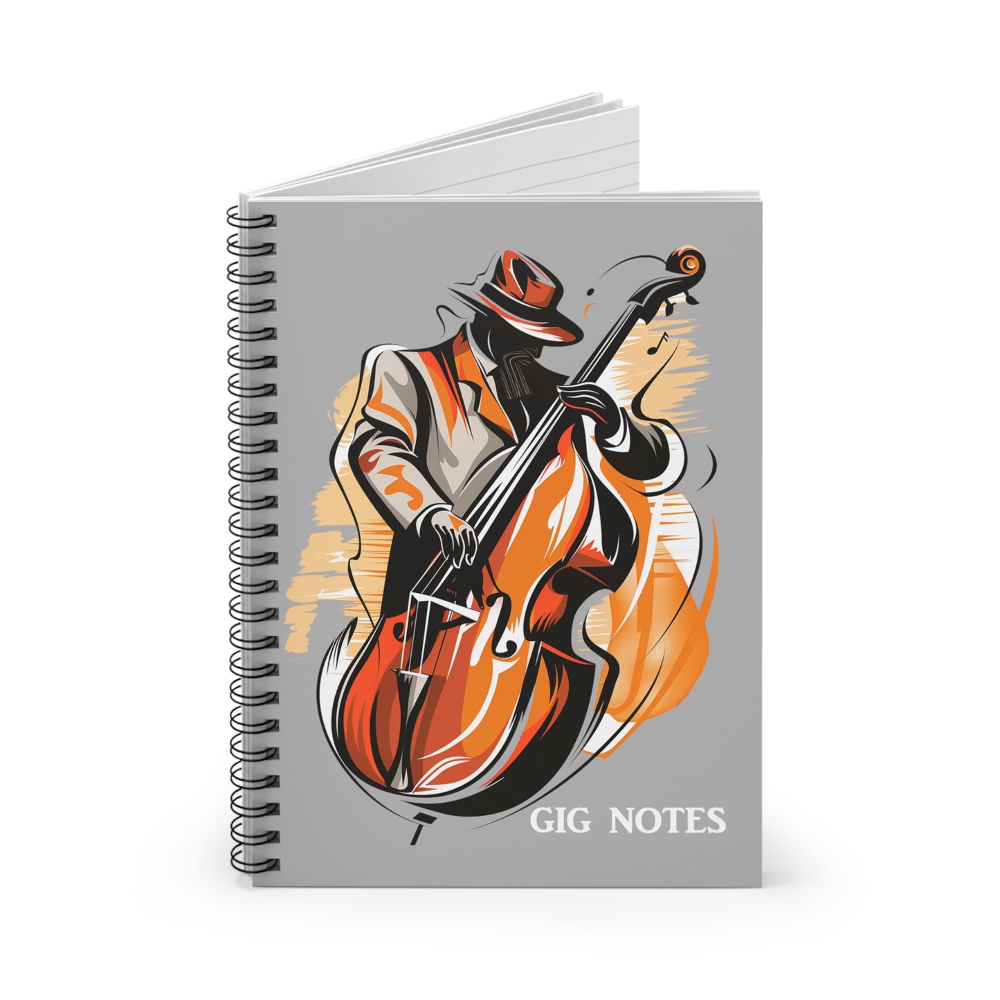 Musician's Gig Notes Notebook and Journal-Upright Bass Retro