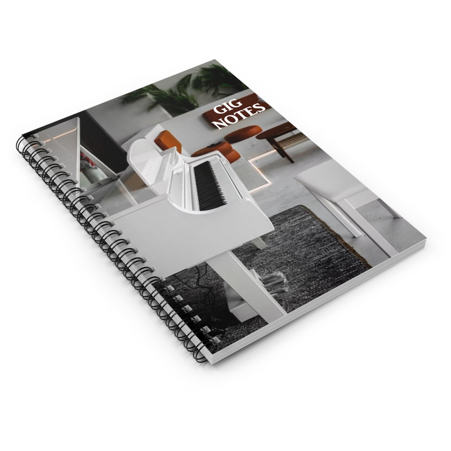 Musician's Gig Notes Notebook And Journal-White Piano