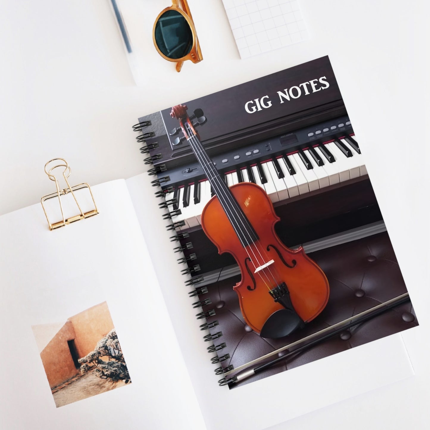 Musician's Gig Notes Notebook And Journal-Violin And Piano