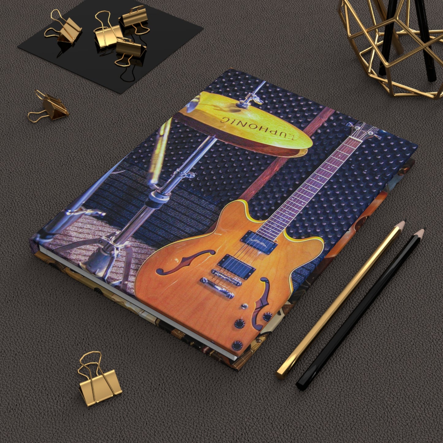 Musician's Gig Notes Hard Cover Journal And Notebook -Squire Guitar