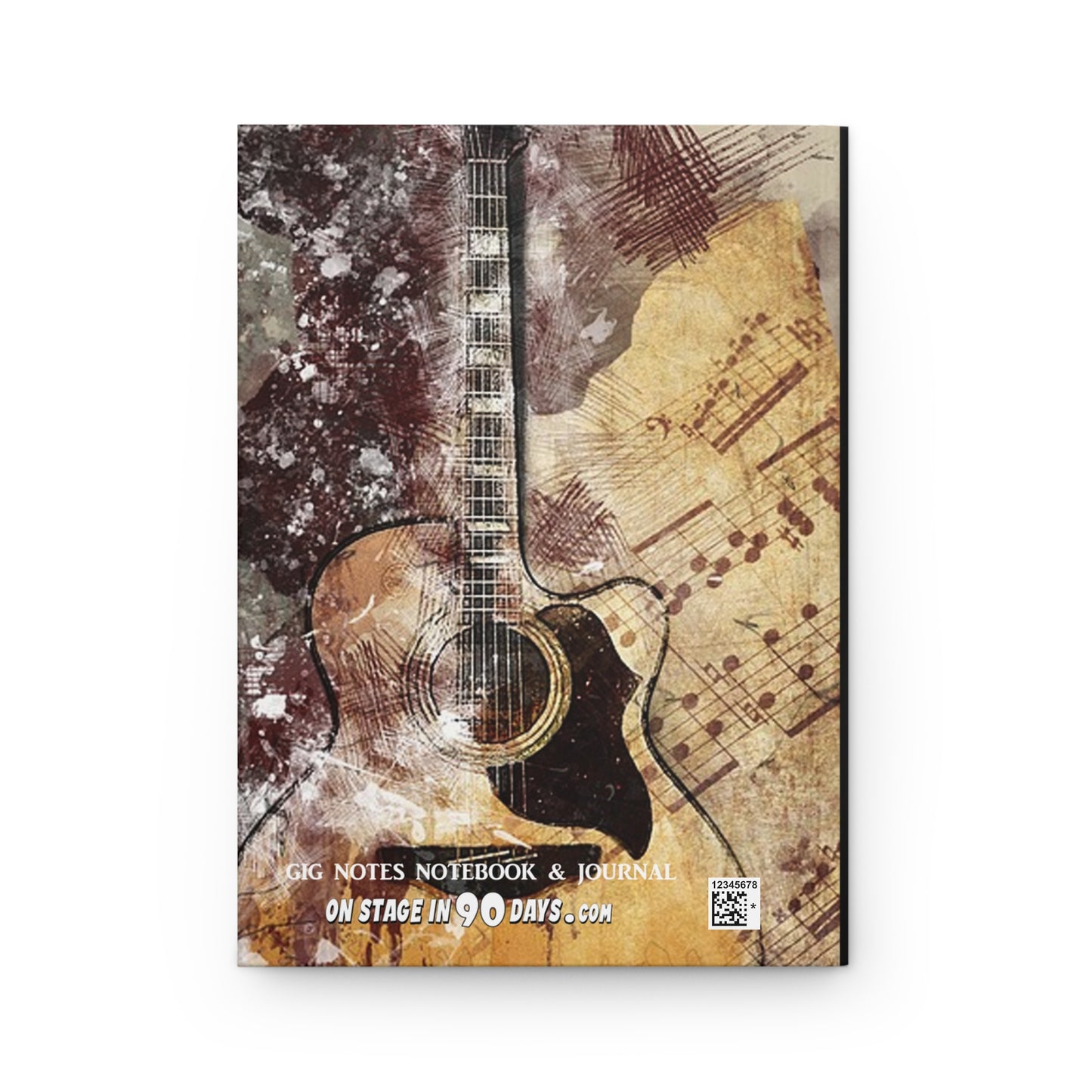 Musician's Gig Notes Hardcover Journal And Notebook-Acoustic Guitar