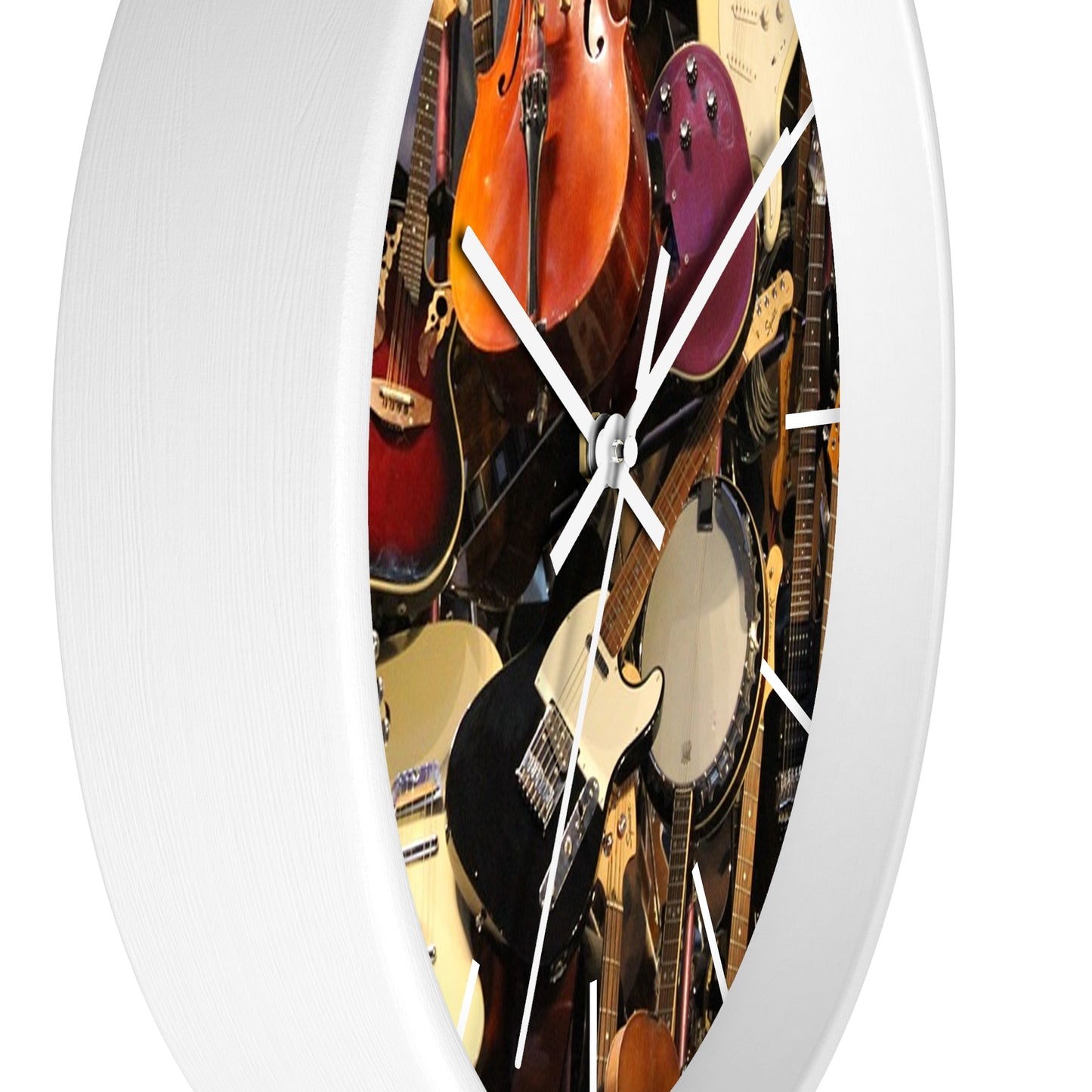 Wall Clock-Stringed Instruments Collage