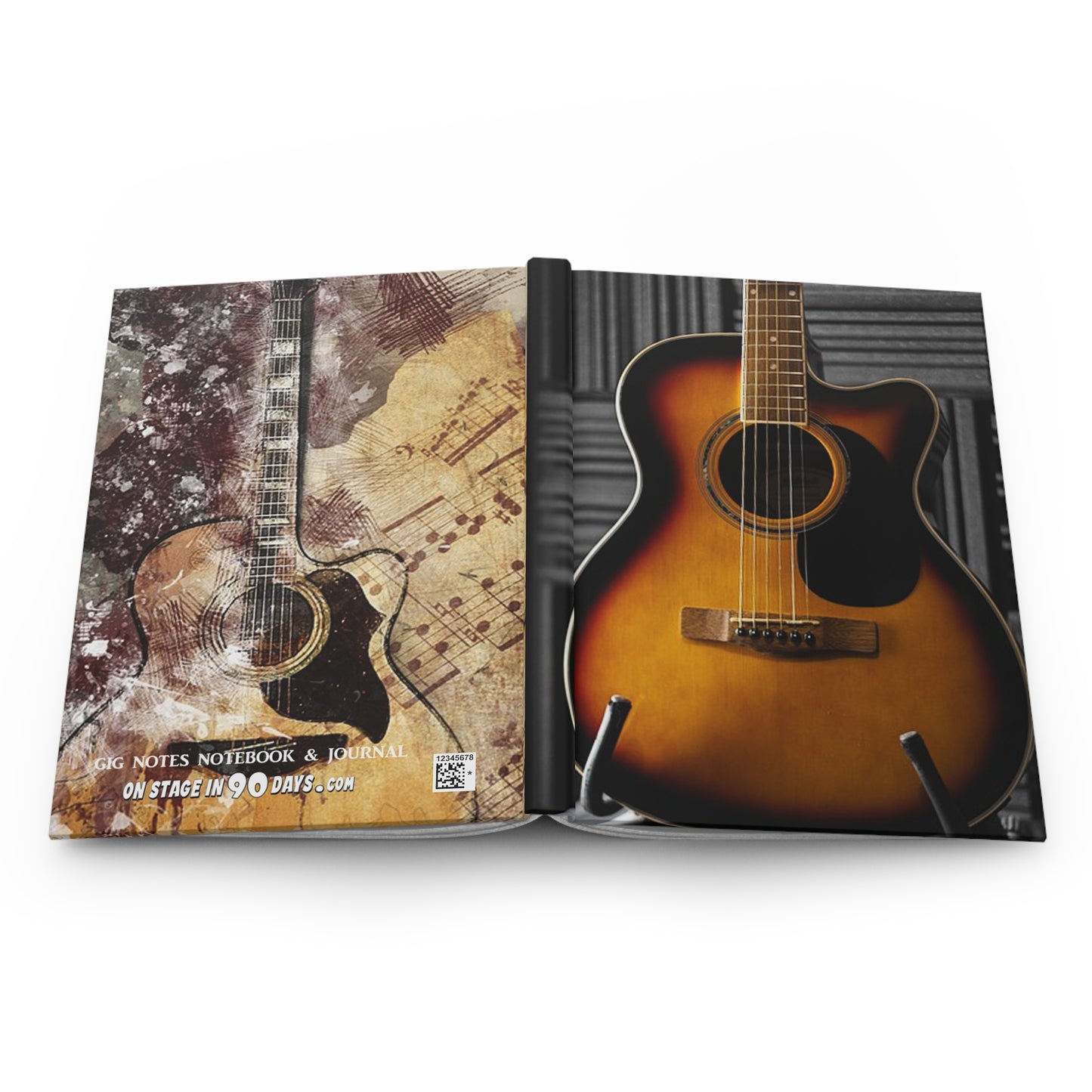 Musician's Gig Notes Hardcover Journal And Notebook-Acoustic Guitar