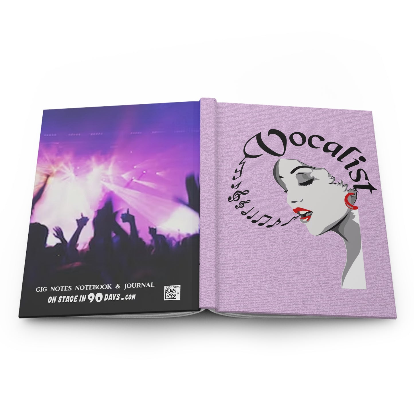 Musician's Gig Notes Hardcover Journal And Notebook-Vocalist Pink