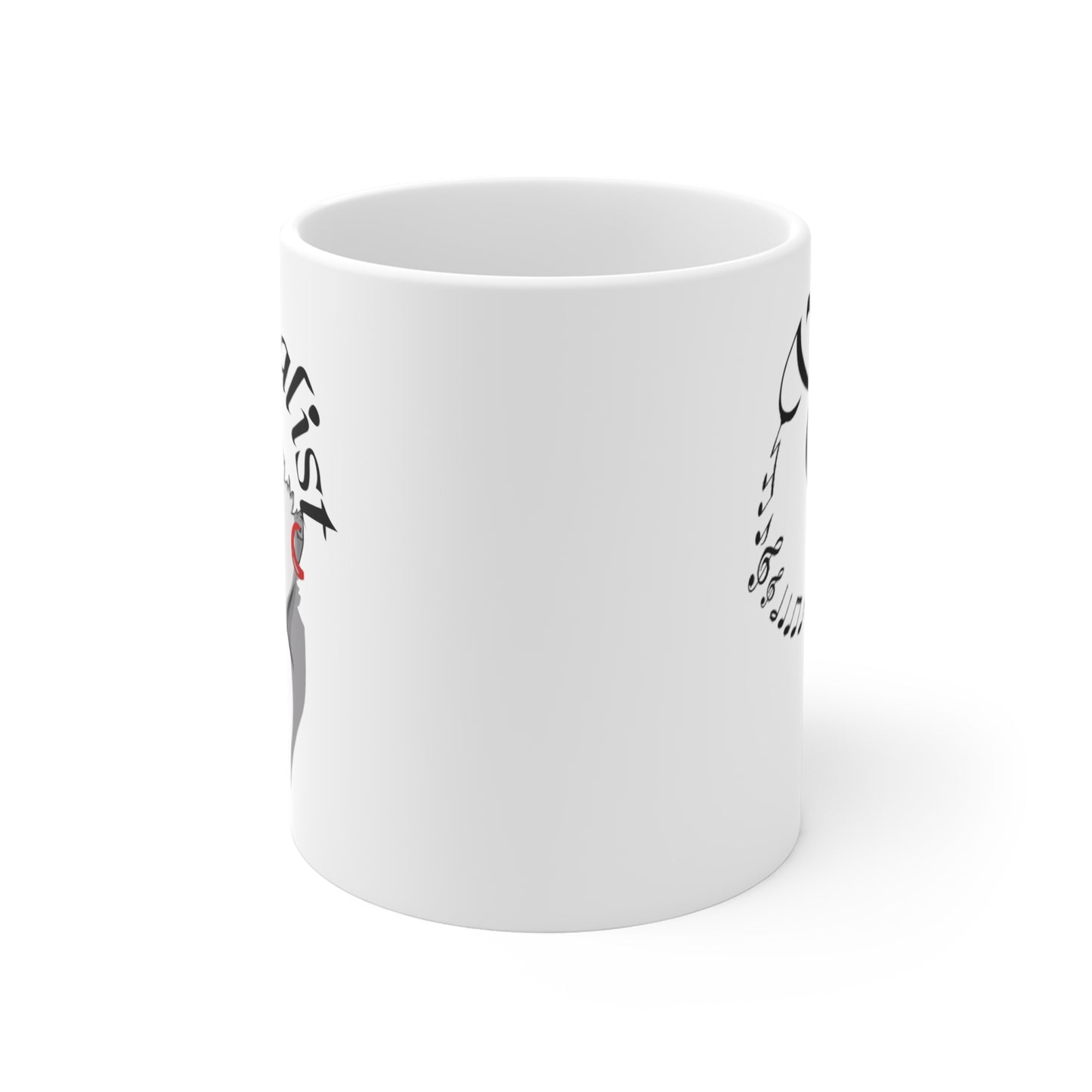 Music Pro Mug-Vocalist Female Face w Notes