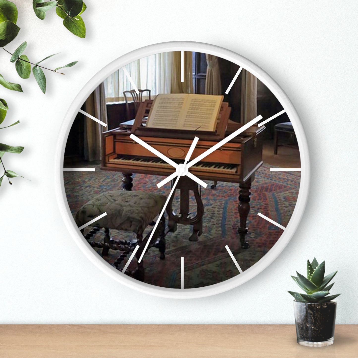 Wall Clock-Vintage Piano