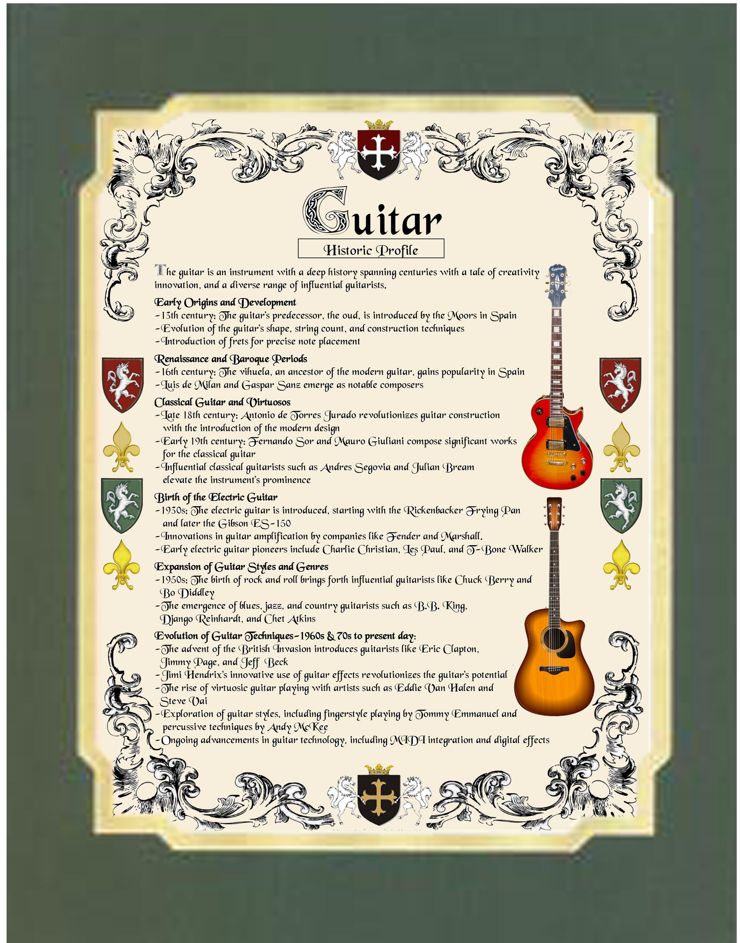 Historic Profile Ready For Framing: Guitar