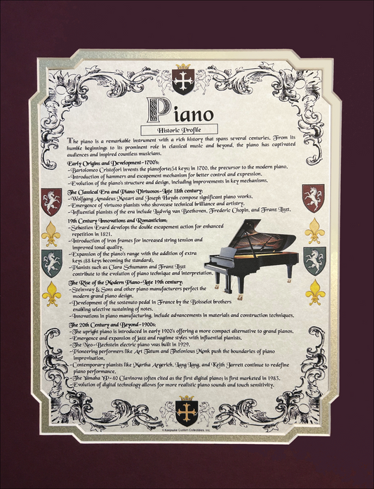 Historic Profile Ready For Framing: Piano