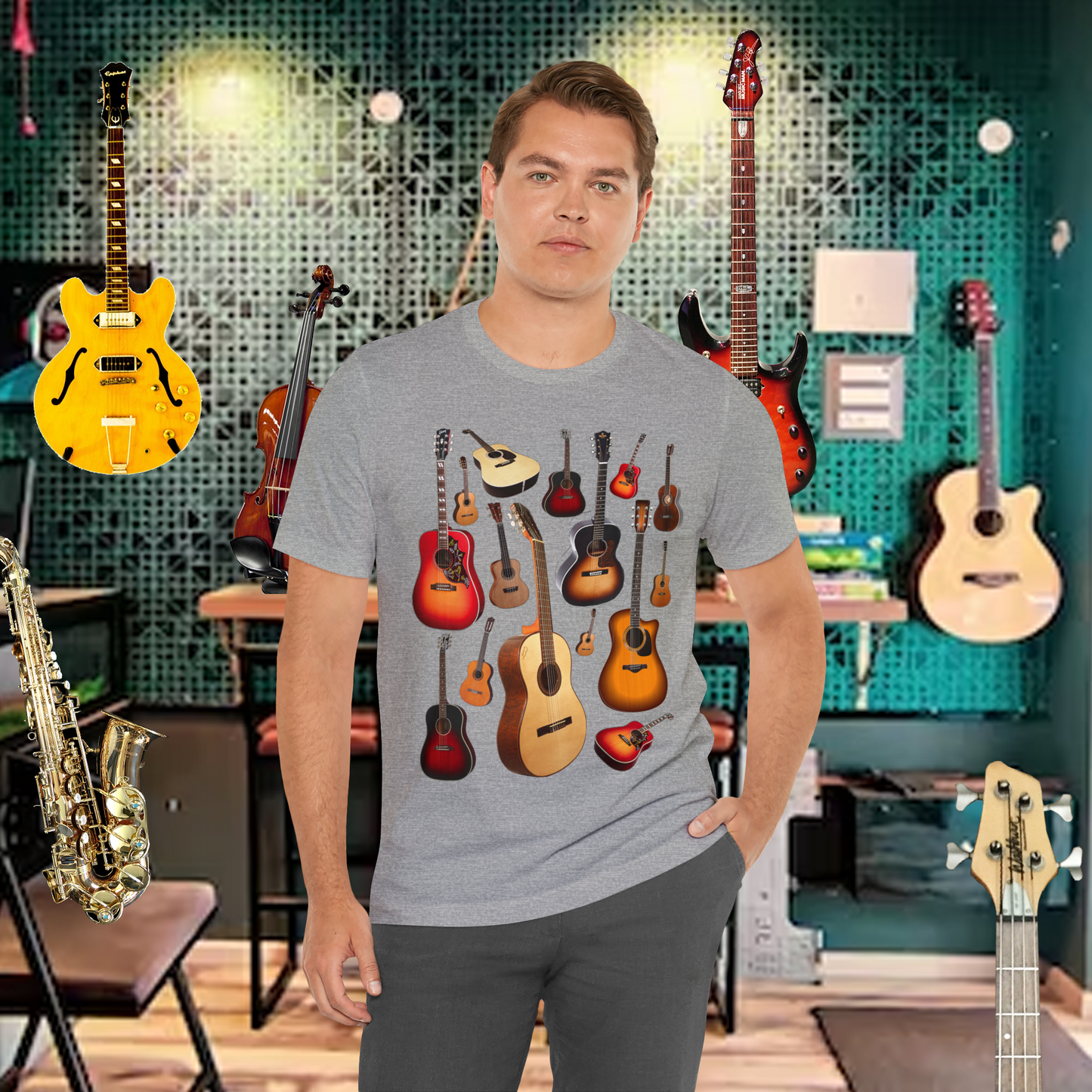 Tshirt-Acoustic Guitar Collage