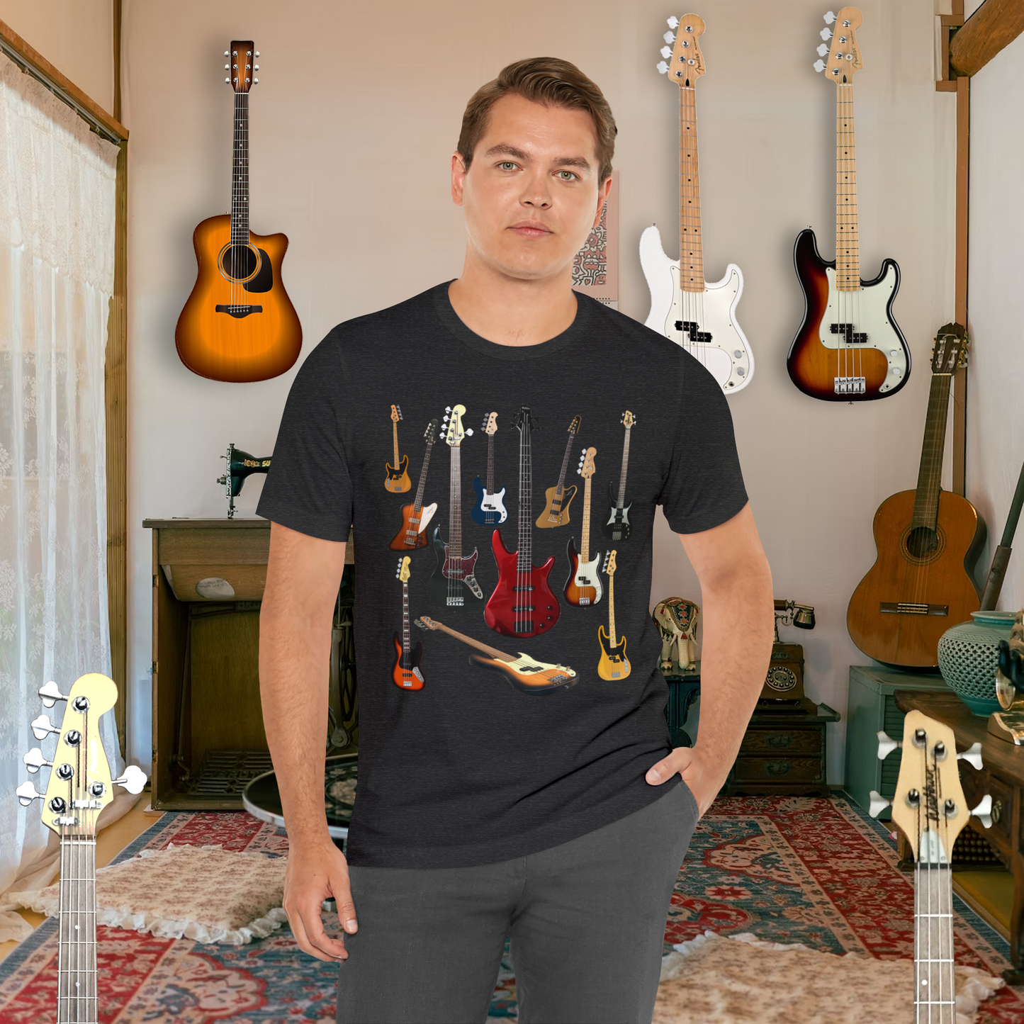 Tshirt-Bass Guitar Collage