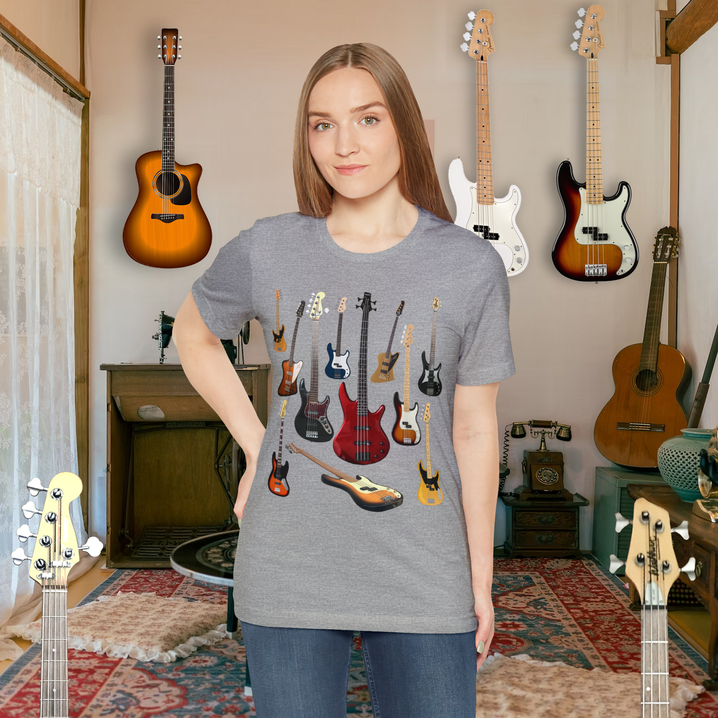 Tshirt-Bass Guitar Collage