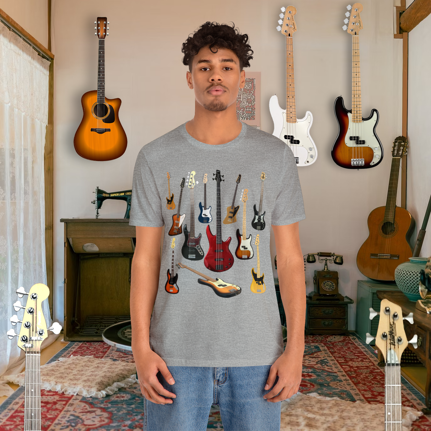 Tshirt-Bass Guitar Collage