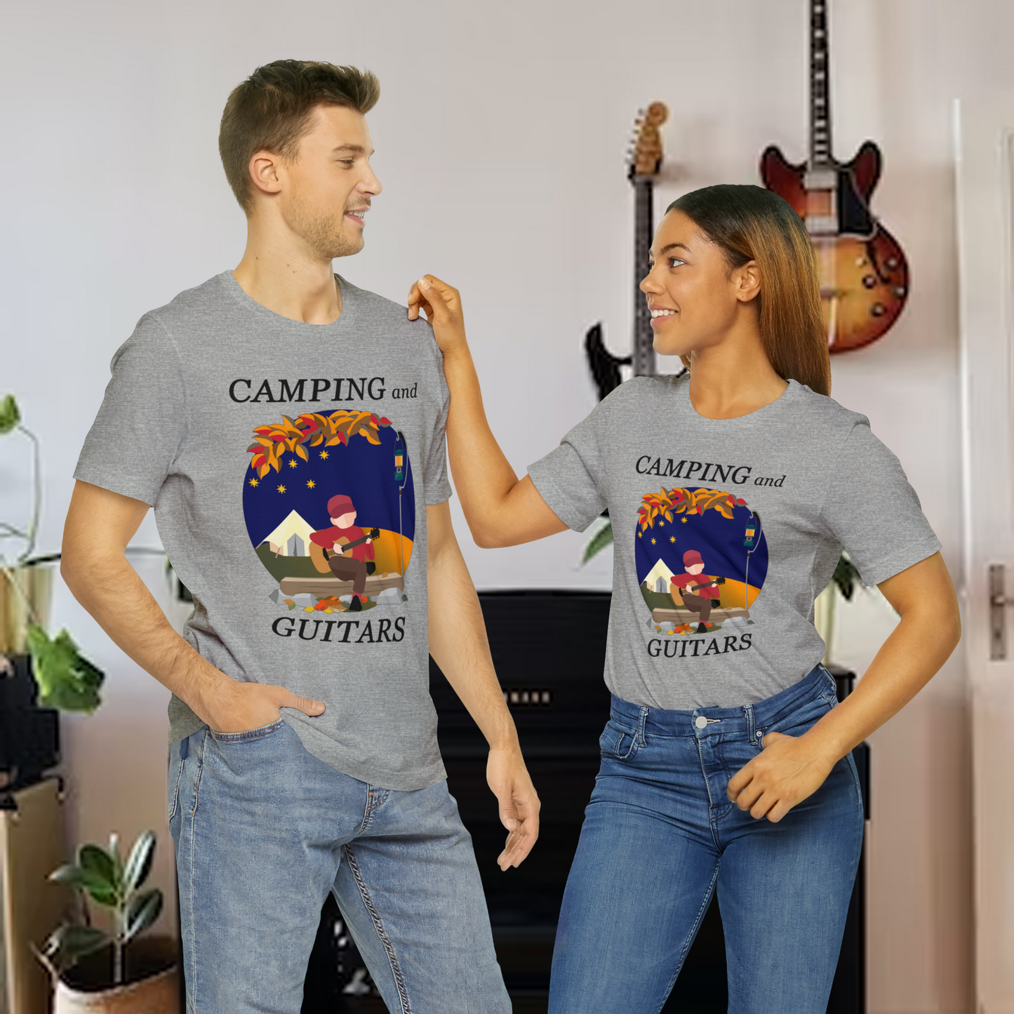 Tshirt-Camping And Guitars