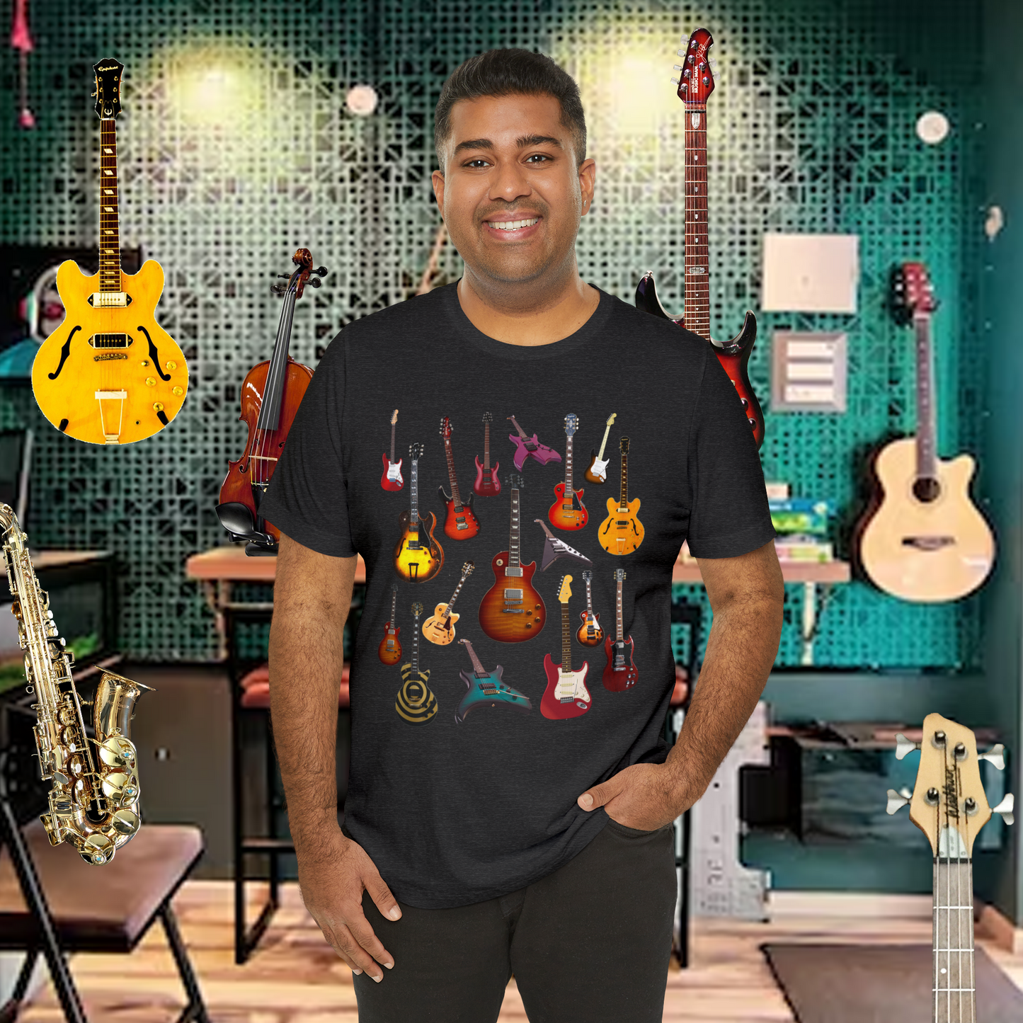 Tshirt-Electric Guitars Collage