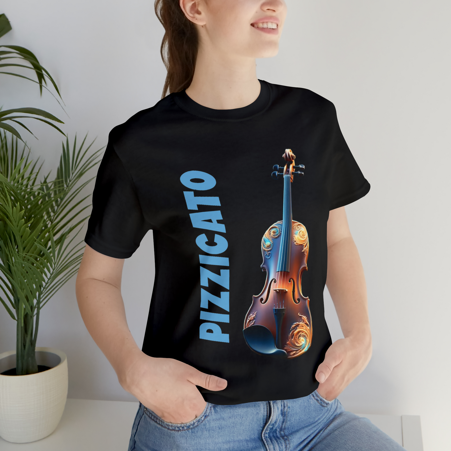 Tshirt-Violin Pizzicato:Vertical