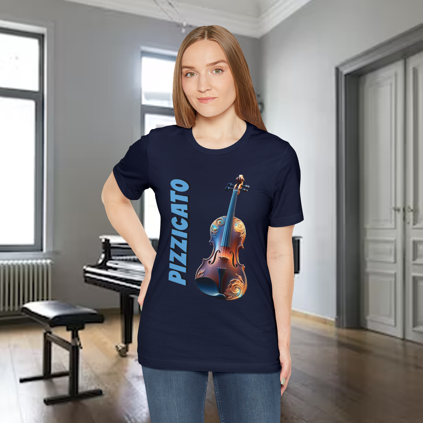 Tshirt-Violin Pizzicato:Vertical