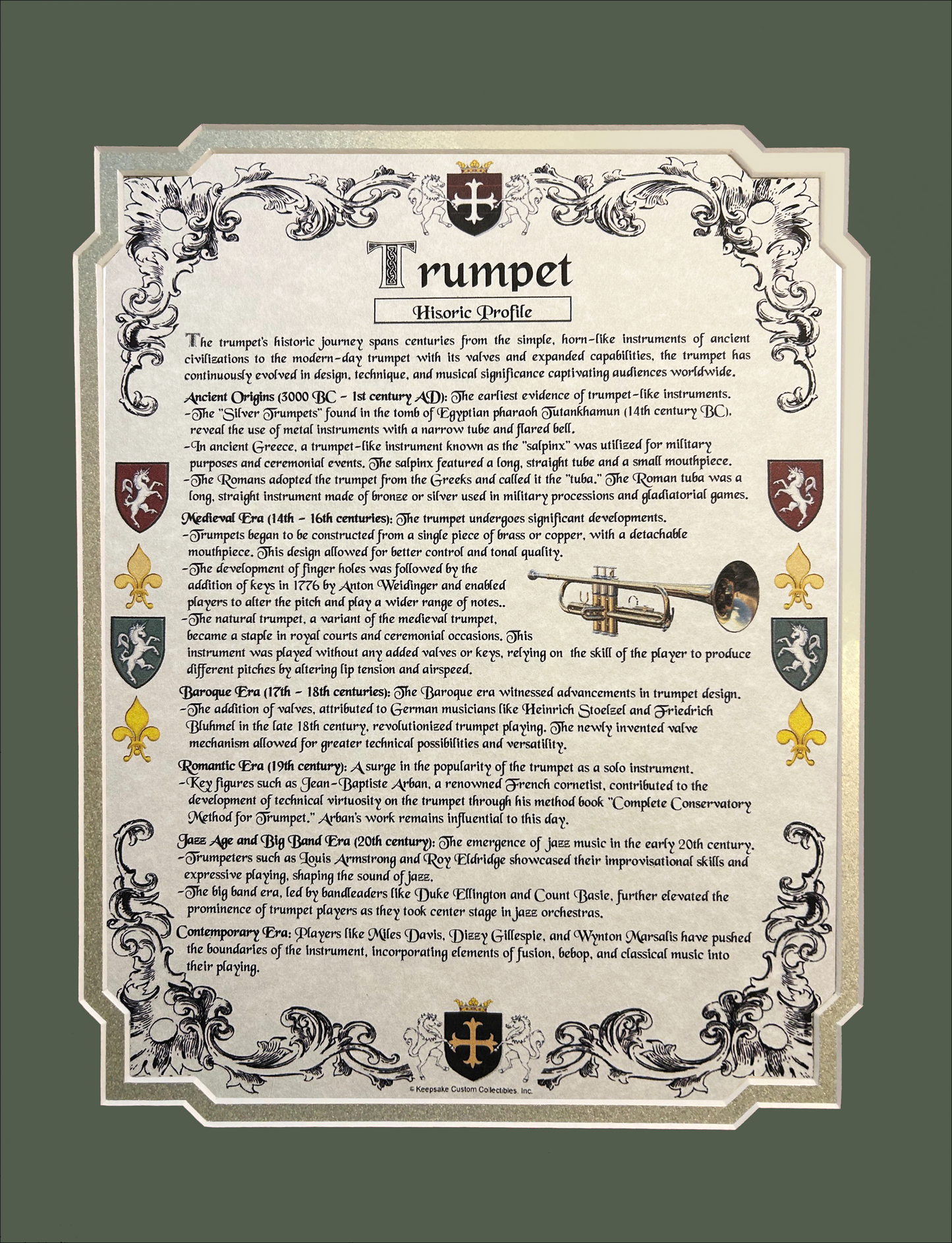 Historic Profile Ready For Framing: Trumpet