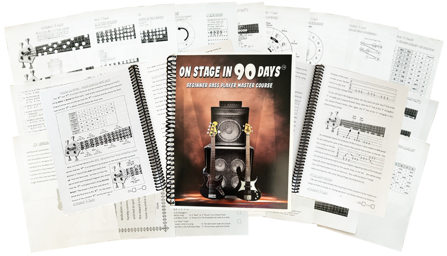 On Stage In 90 Days Beginner Bass Player Master Course Manual and Content